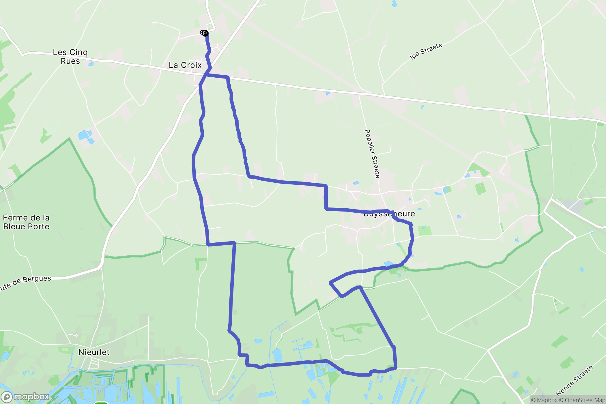Lederzeele : carte du parcours de randonnée - France