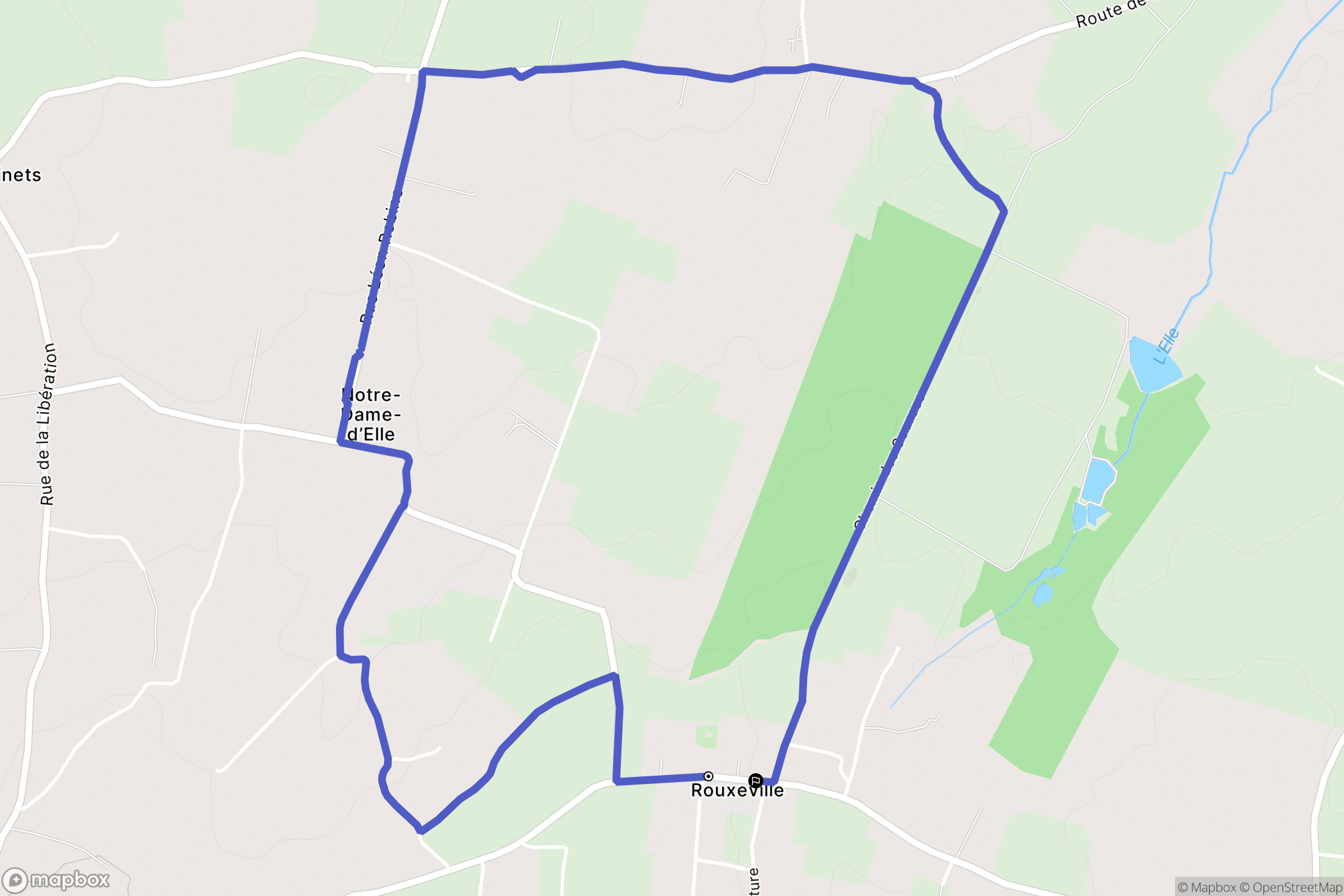 Saint-Jean-d'Elle : carte du parcours de randonnée - France