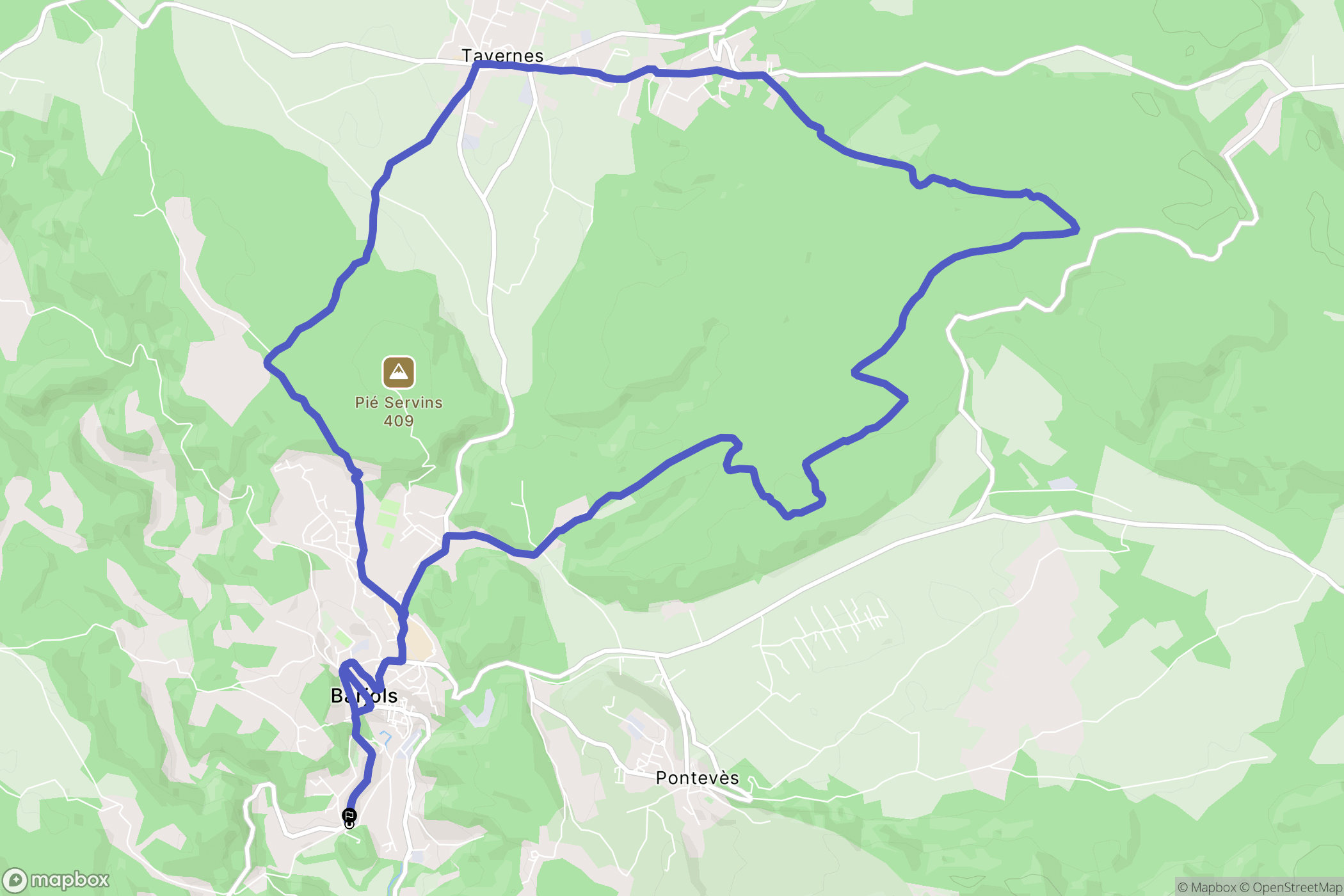 Barjols : carte du parcours de randonnée - France