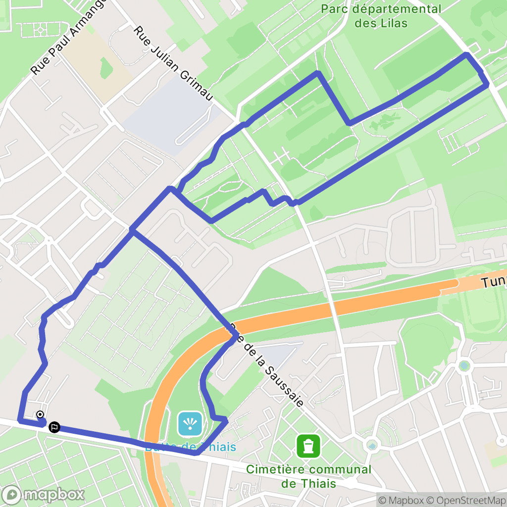Thiais : carte du parcours de randonnée - France