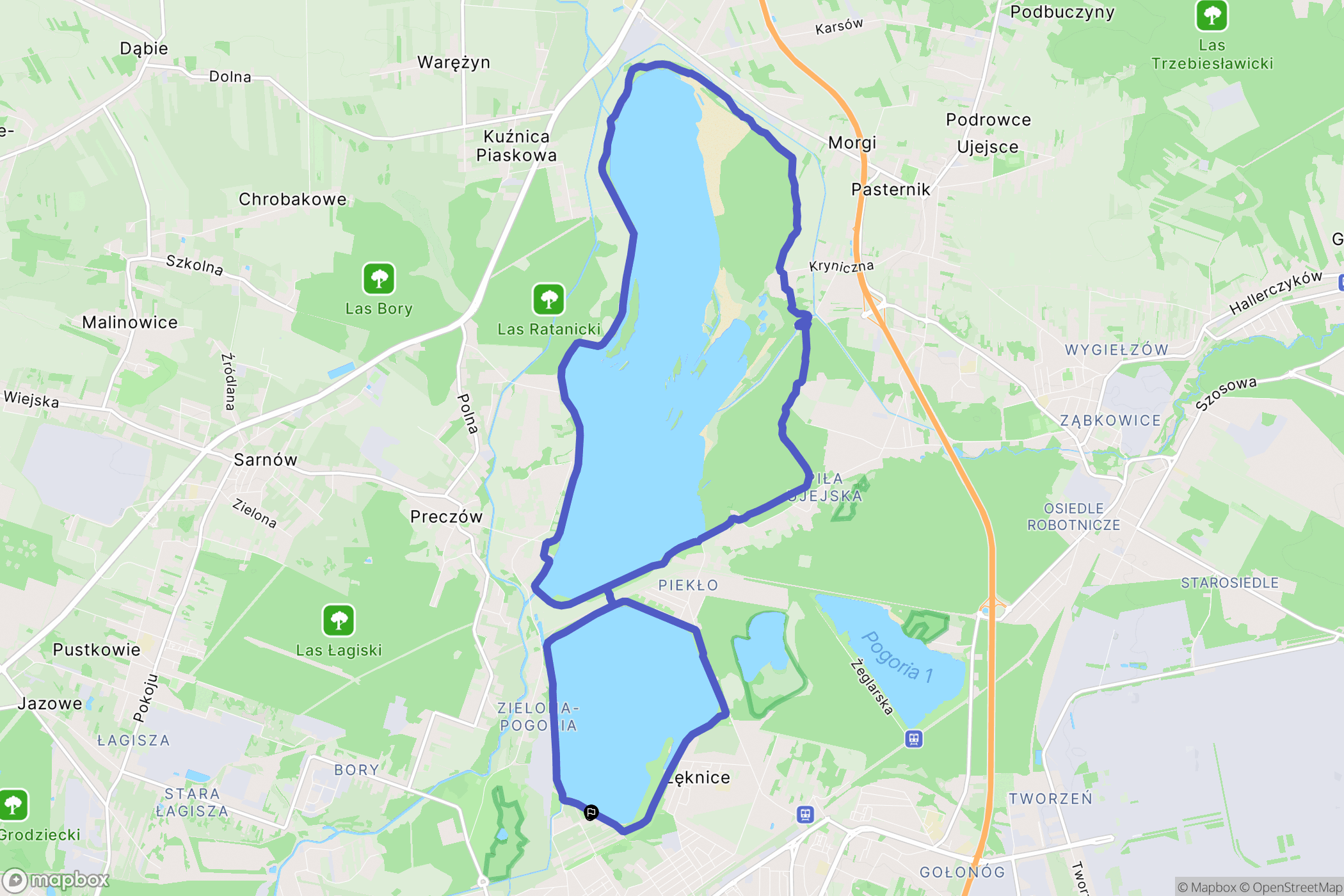 Dąbrowa Górnicza: mapa trasy - Poland