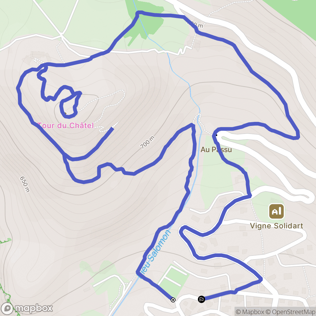 La Tour-en-Maurienne : carte du parcours de randonnée - France