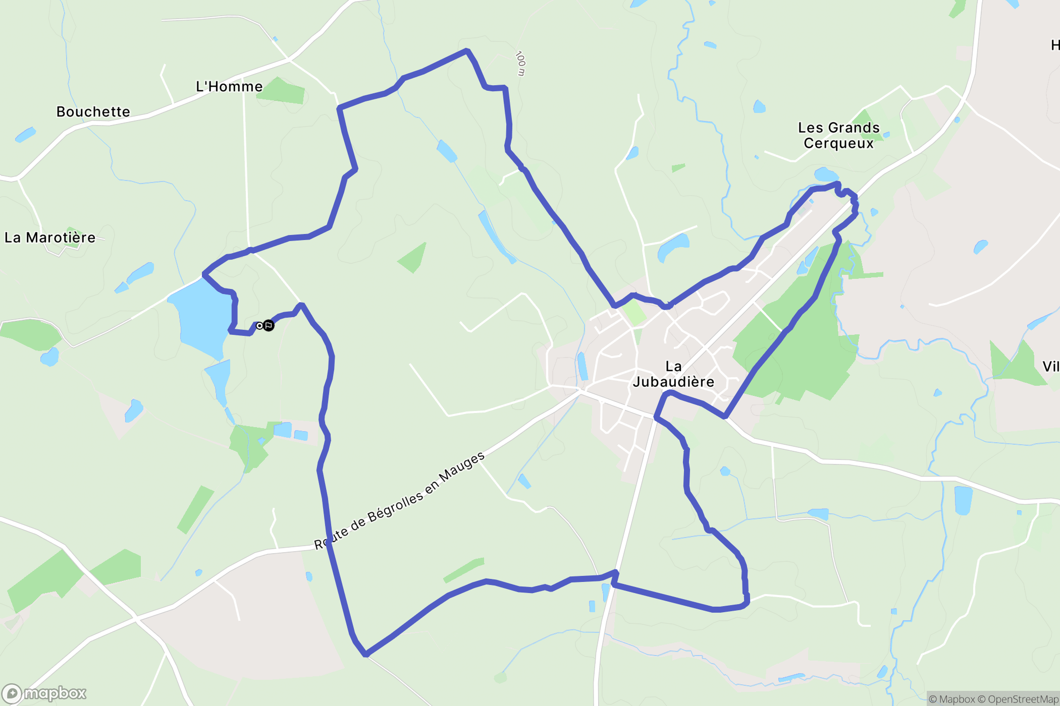 Beaupréau-en-Mauges : carte du parcours de randonnée - France