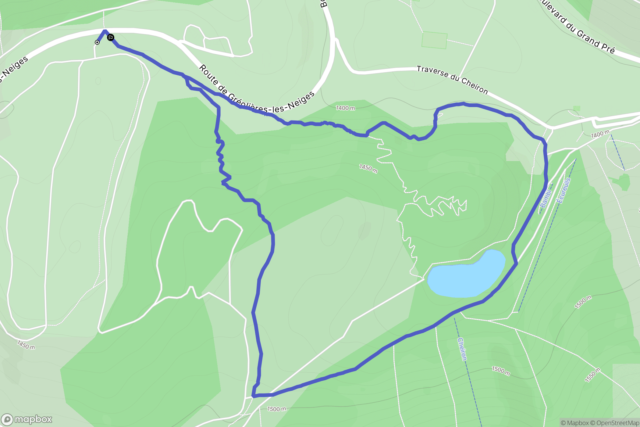 Gréolières : carte du parcours de randonnée - France