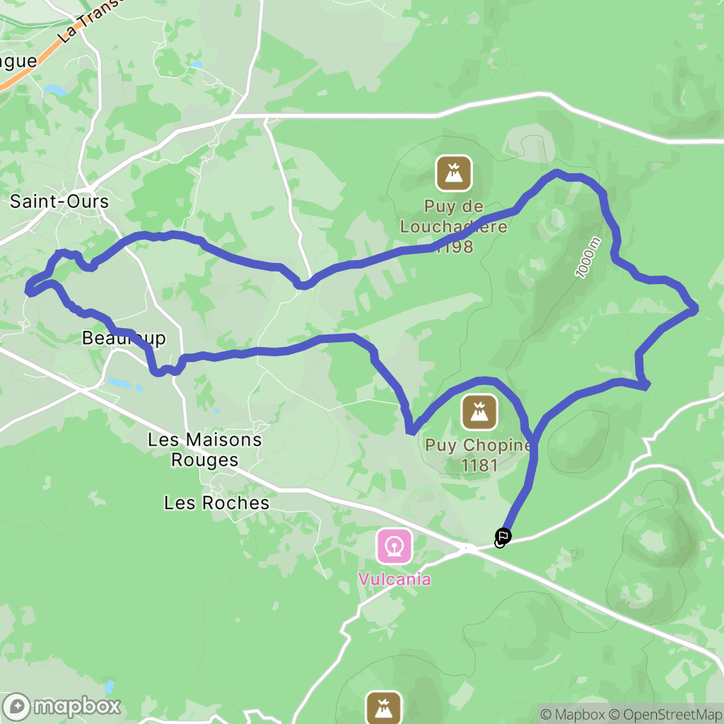 Orcines : carte du parcours de randonnée - France