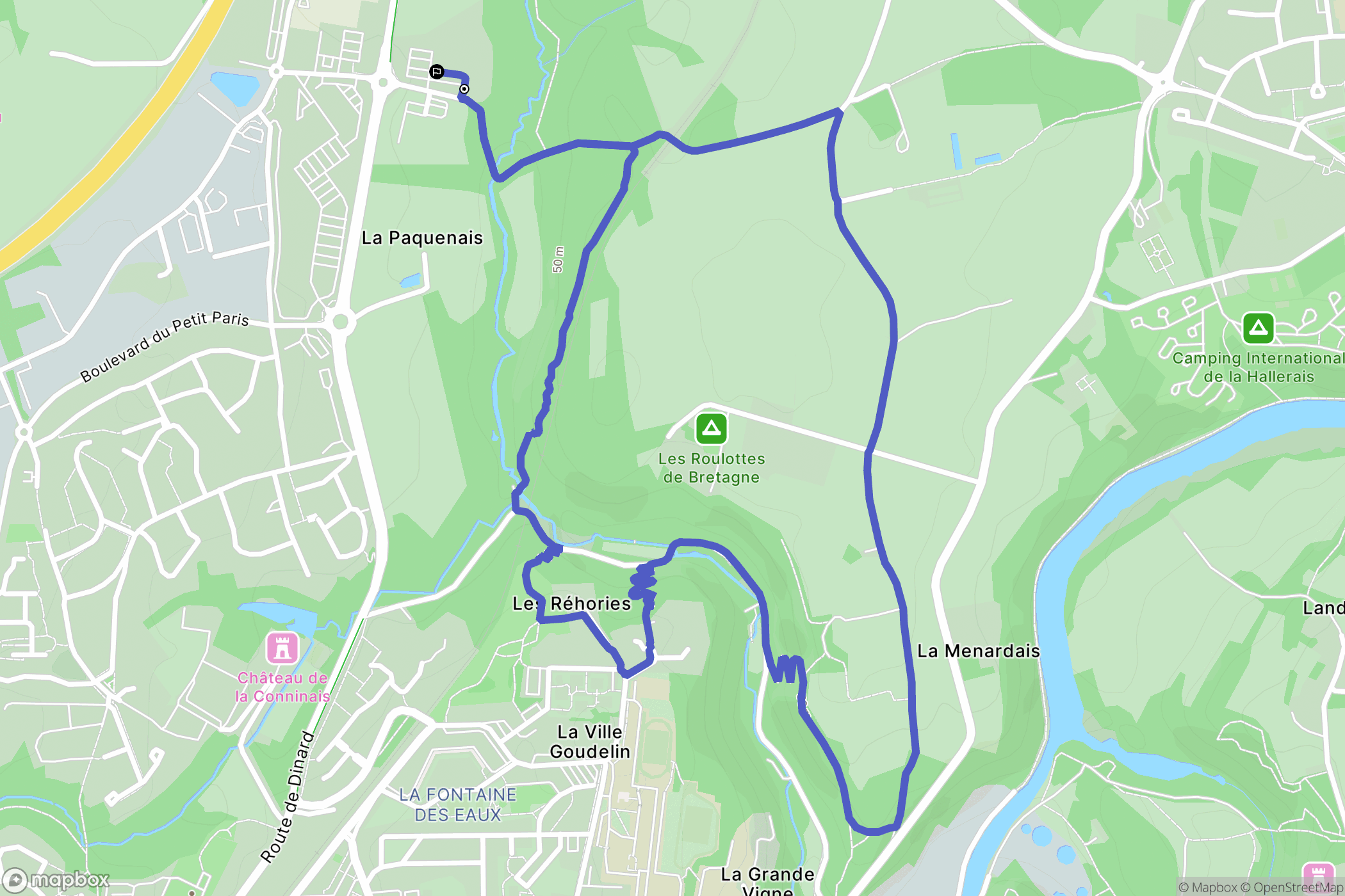 Taden : carte du parcours de randonnée - France