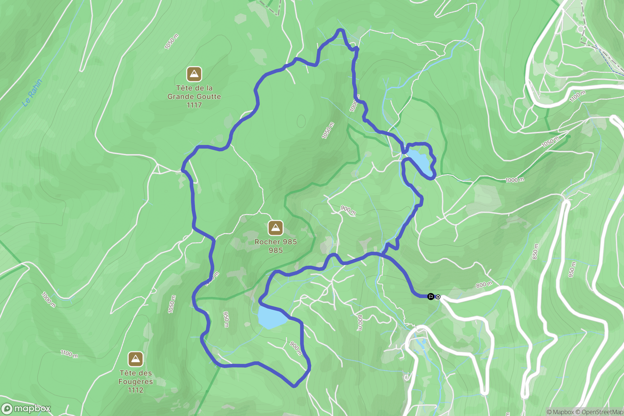 Lepuix : carte du parcours de randonnée - France
