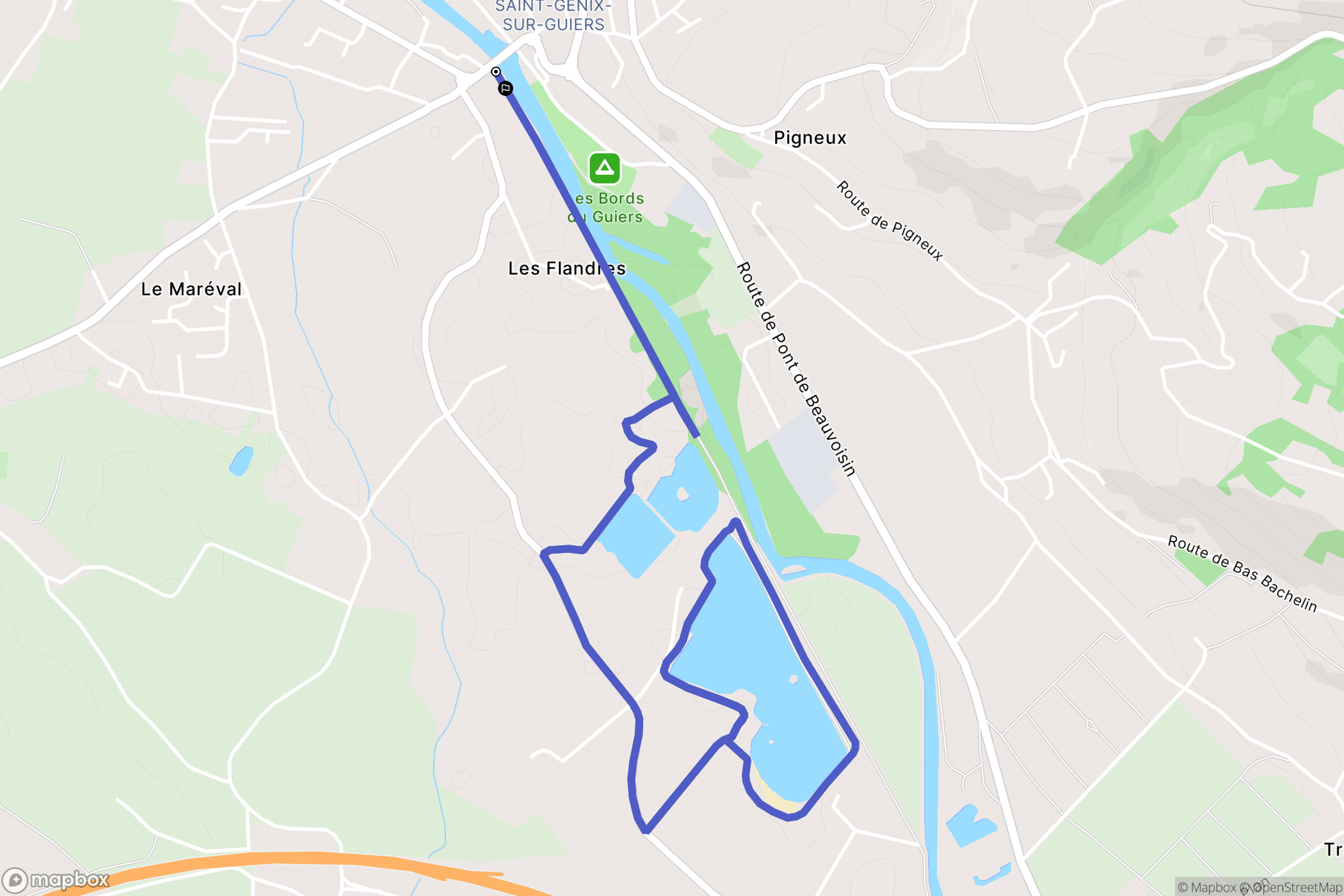 Aoste : carte du parcours de randonnée - France