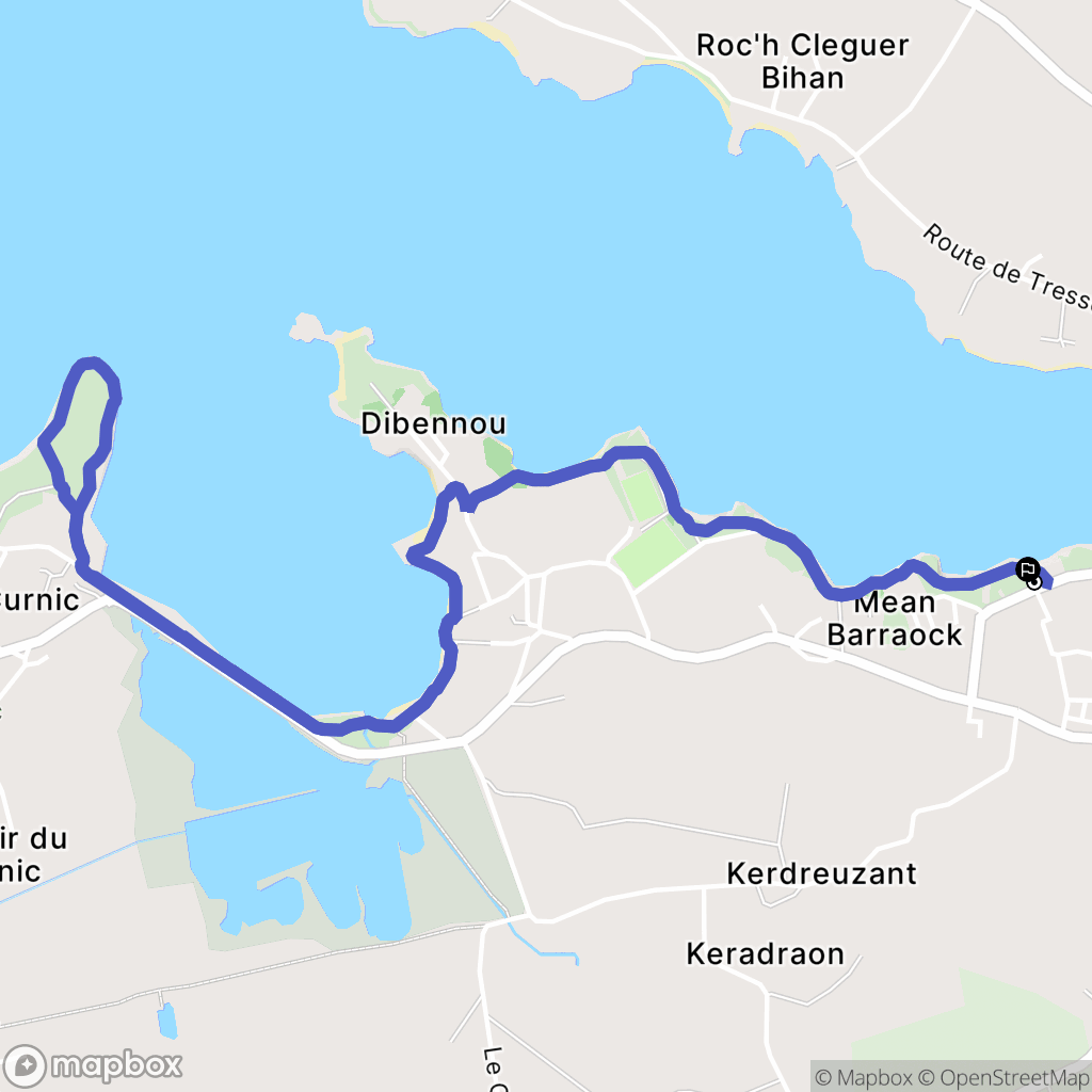Guissény : carte du parcours de randonnée - France