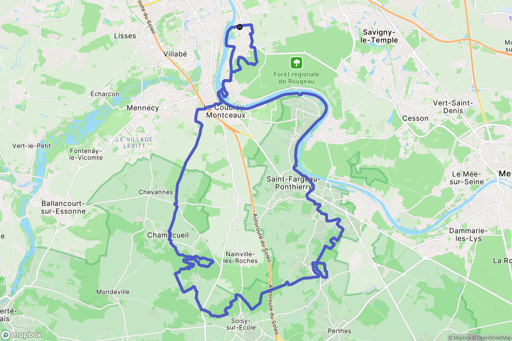 Saintry-sur-Seine : carte du parcours de randonnée - France