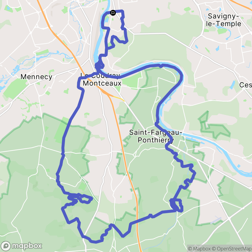 Saintry-sur-Seine : carte du parcours de randonnée - France