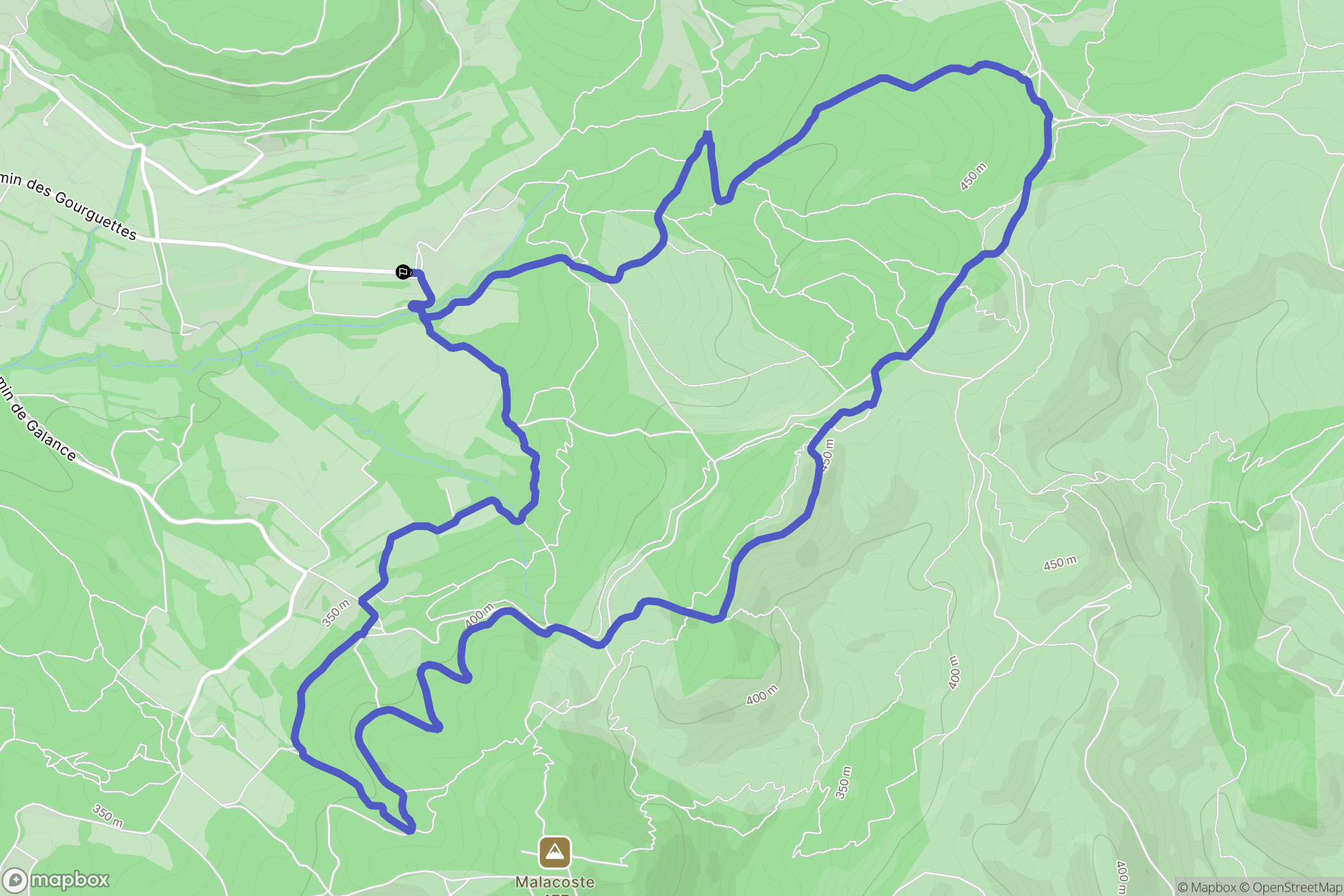 La Bastidonne : carte du parcours de randonnée - France