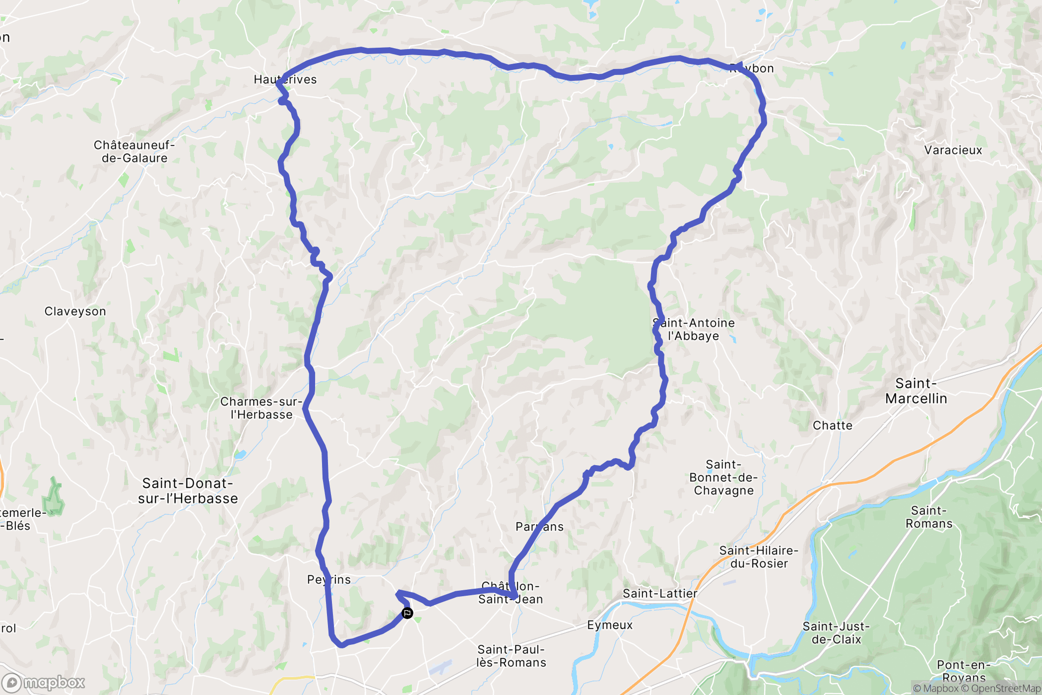 Génissieux : carte du parcours de randonnée - France