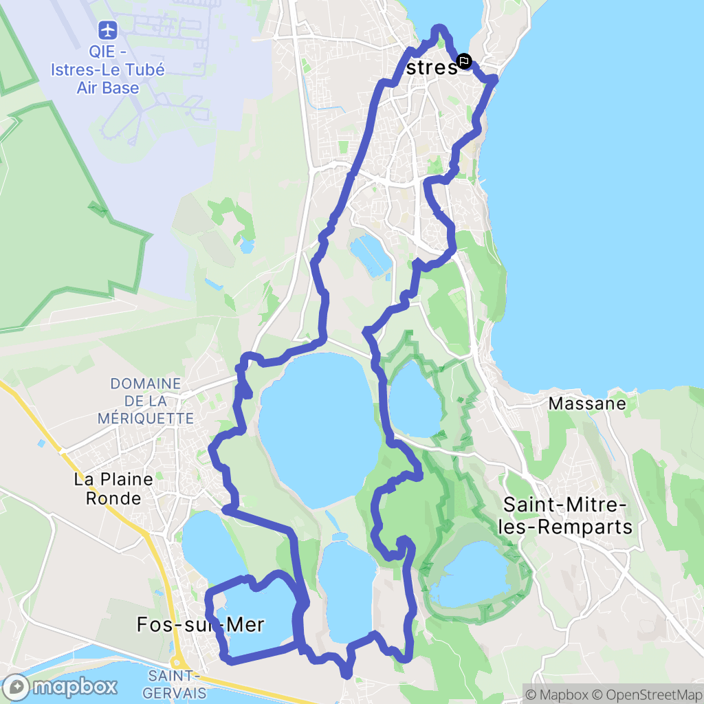 Istres : carte du parcours de randonnée - France