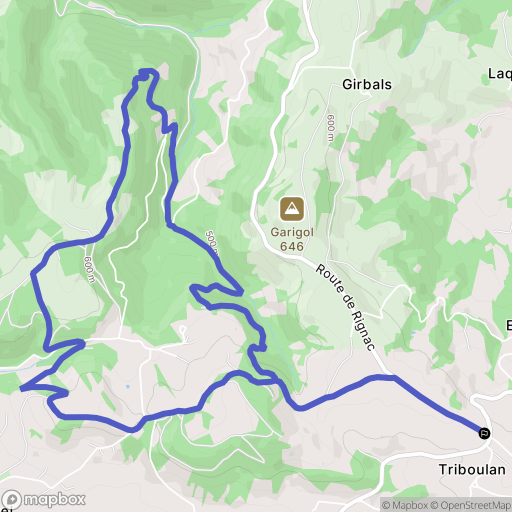 Escandolières : carte du parcours de randonnée - France