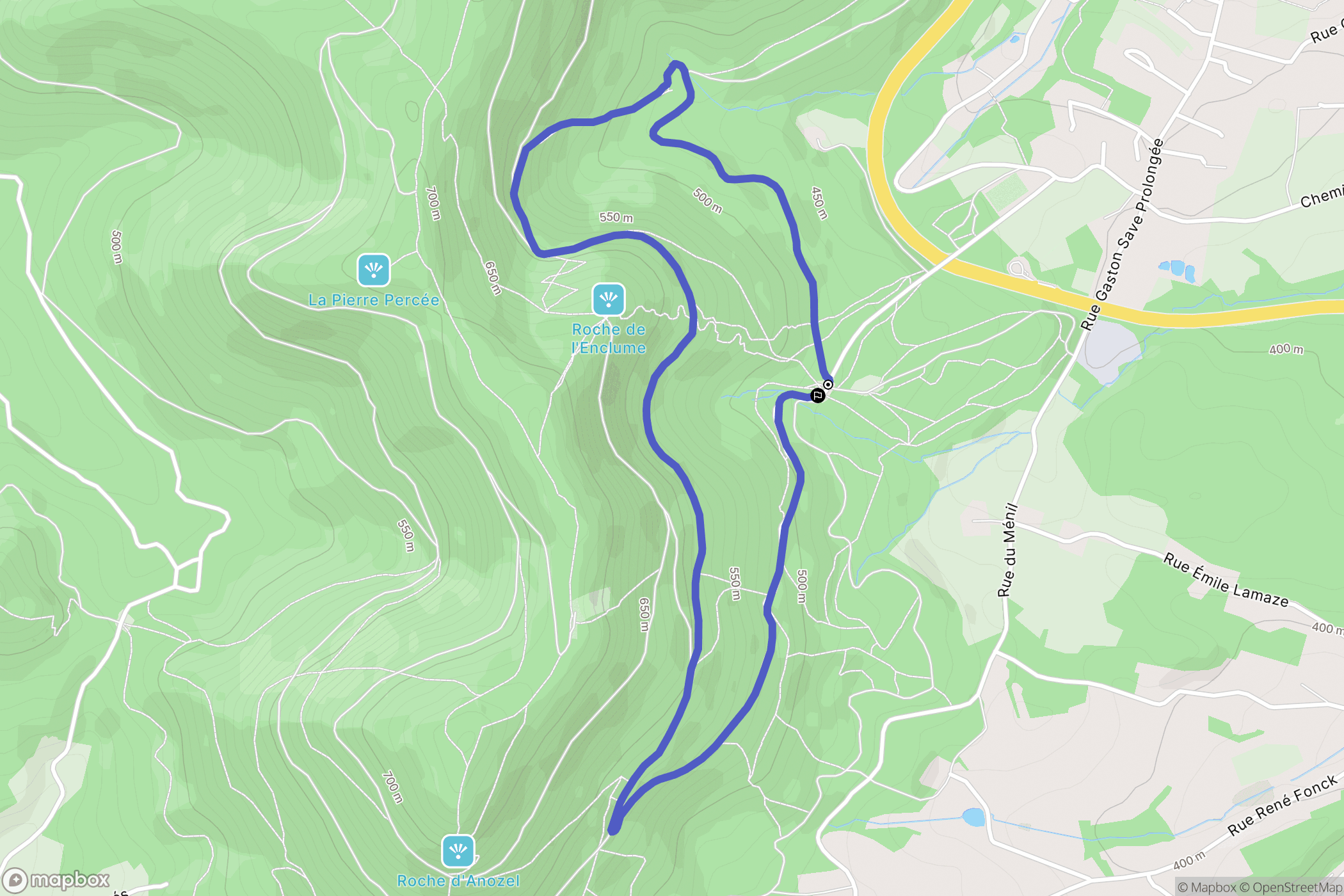 Saulcy-sur-Meurthe : carte du parcours de randonnée - France