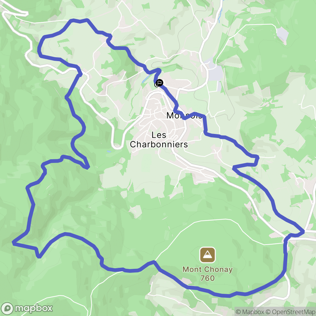 Deux-Grosnes : carte du parcours de randonnée - France