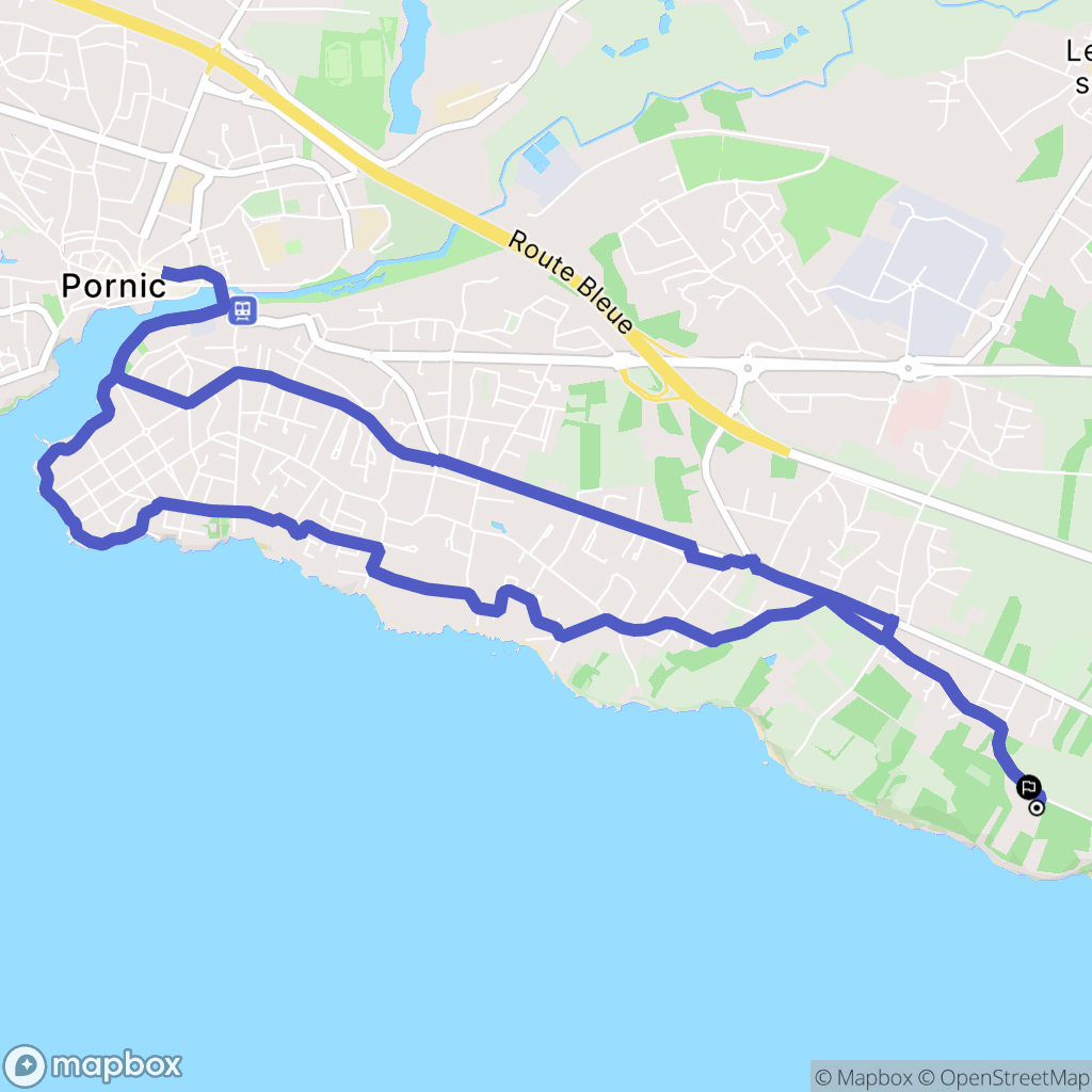 Pornic : carte du parcours de randonnée - France