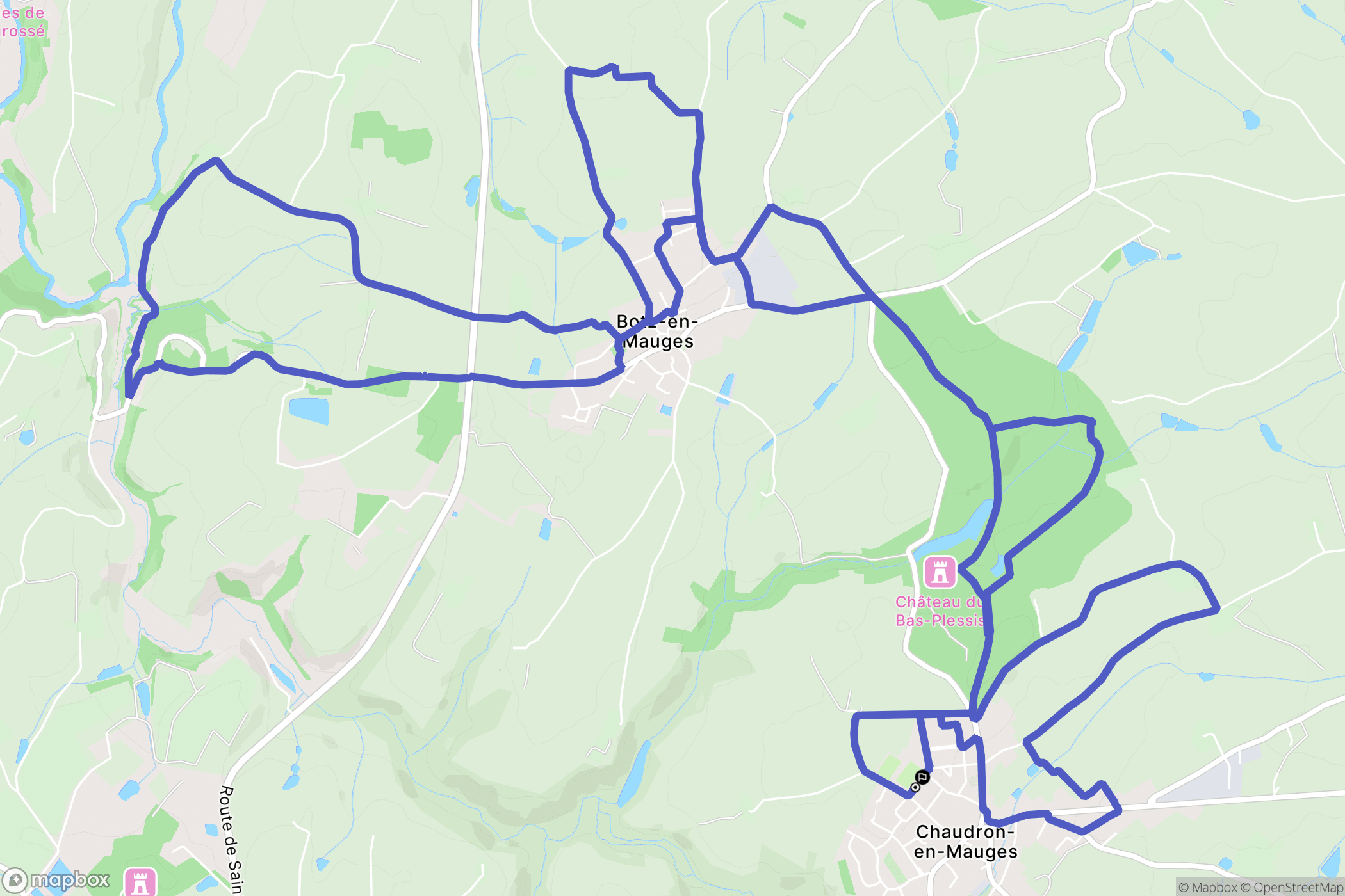 Montrevault-sur-Èvre : carte du parcours de randonnée - France