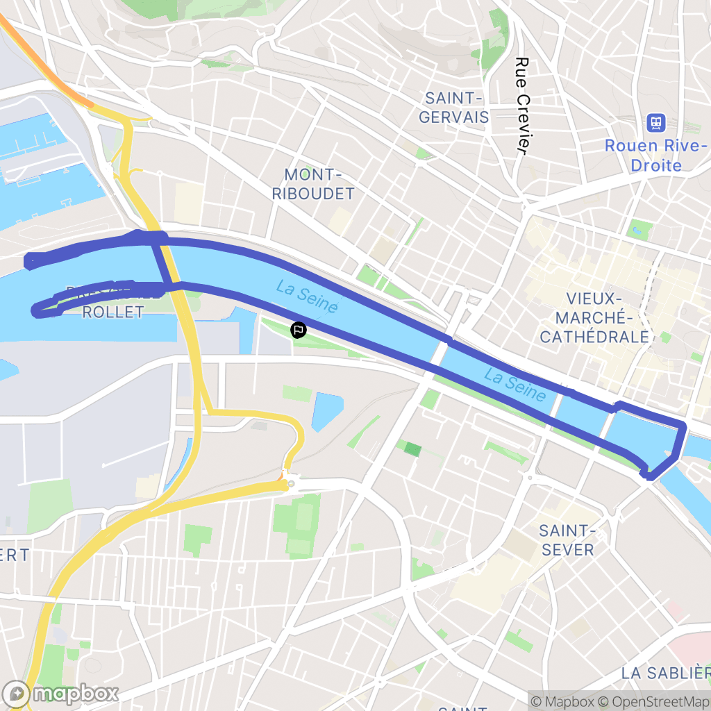 Rouen : carte du parcours de randonnée - France