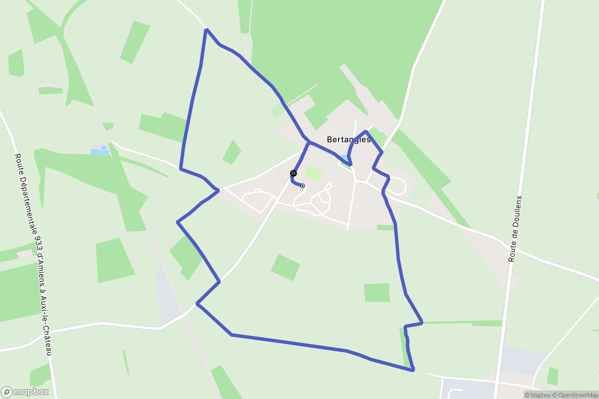 Bertangles : carte du parcours de randonnée - France