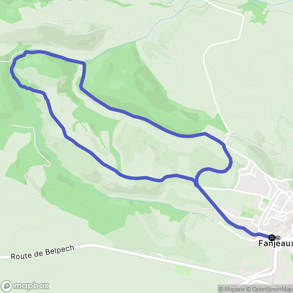 Fanjeaux : carte du parcours de randonnée - France
