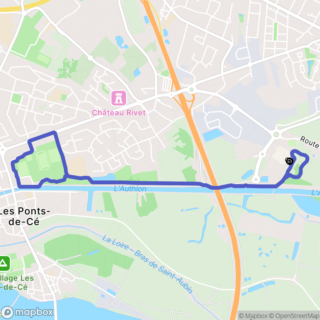 Les Ponts-de-Cé : carte du parcours de randonnée - France