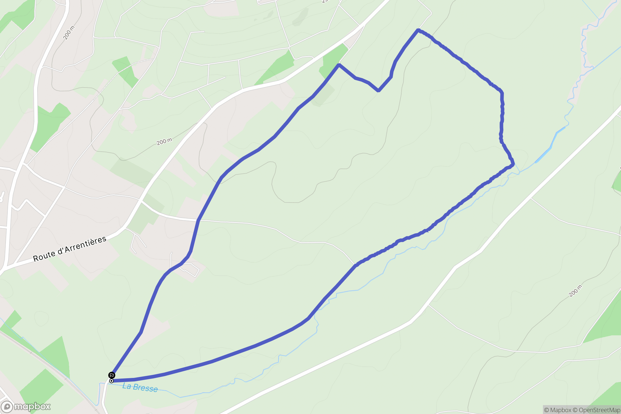 Bar-sur-Aube : carte du parcours de randonnée - France