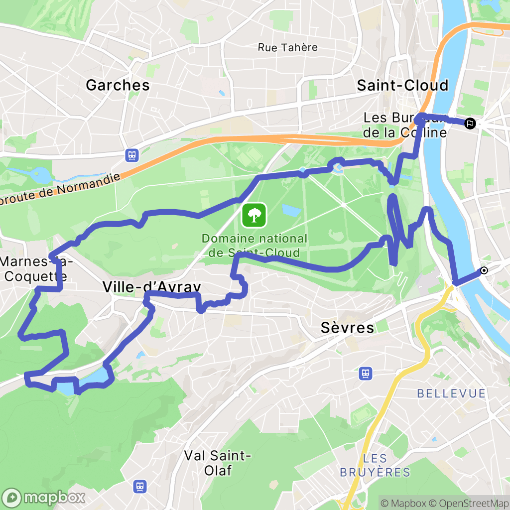 Boulogne-Billancourt : carte du parcours de randonnée - France