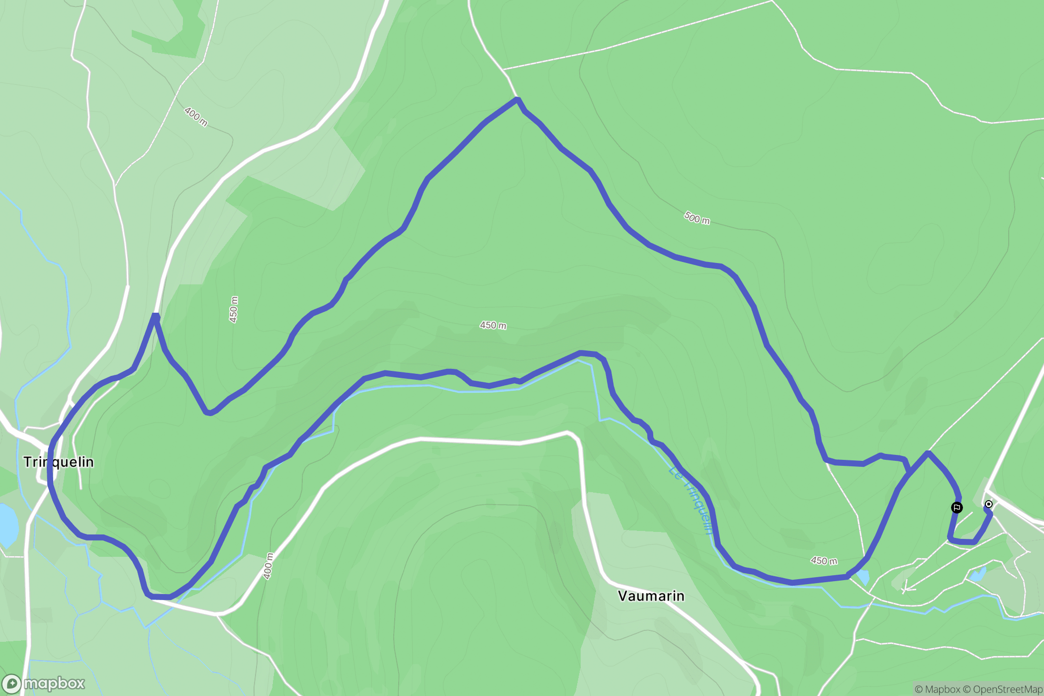 Saint-Léger-Vauban : carte du parcours de randonnée - France