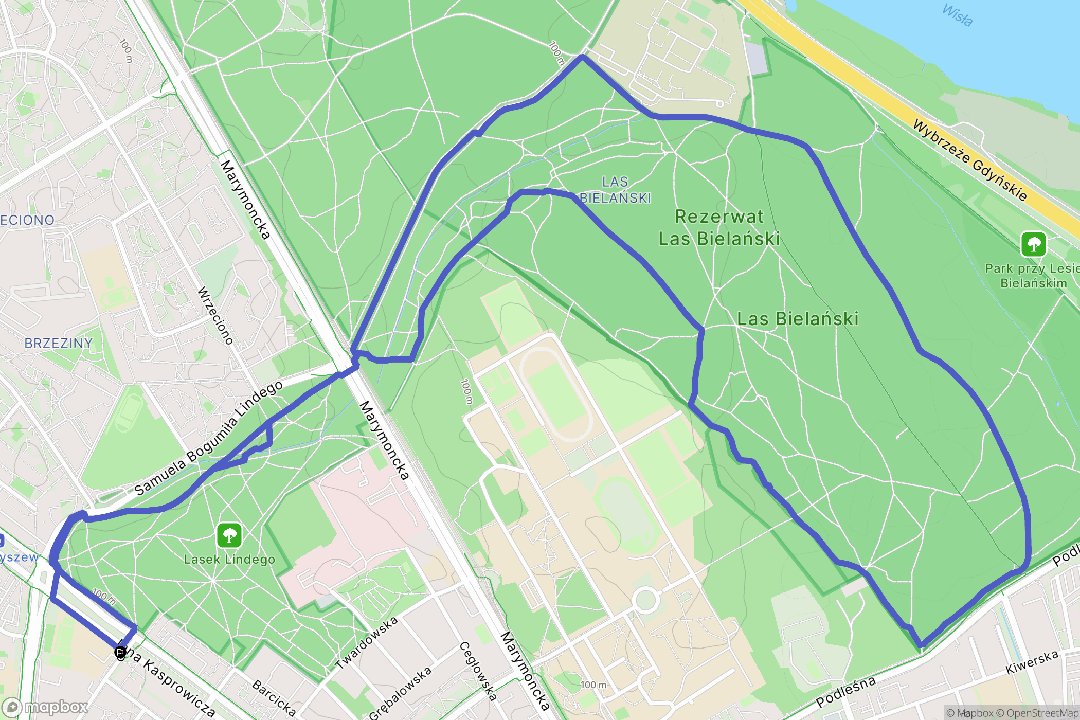 Warszawa: mapa trasy - Poland