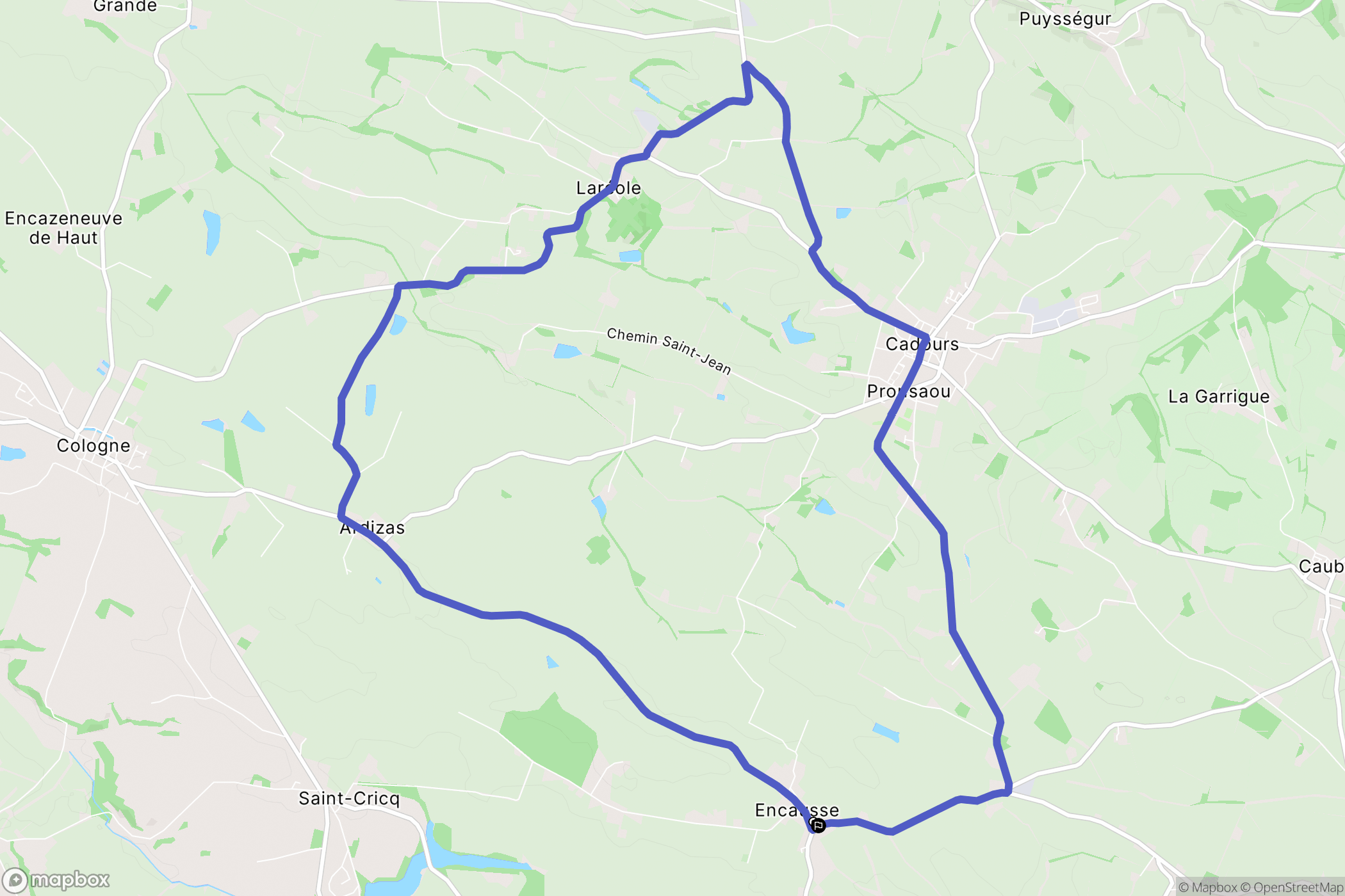 Encausse : carte du parcours de randonnée - France