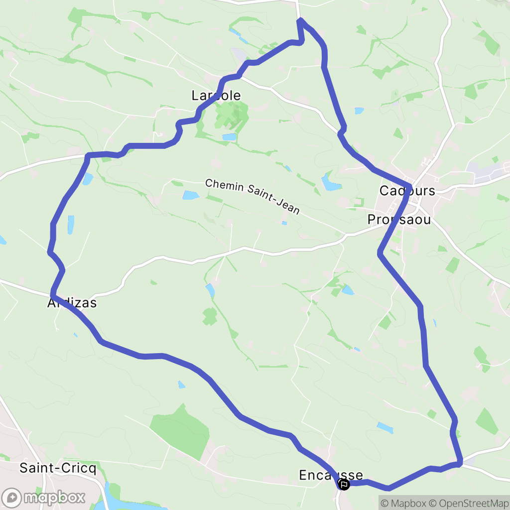 Encausse : carte du parcours de randonnée - France