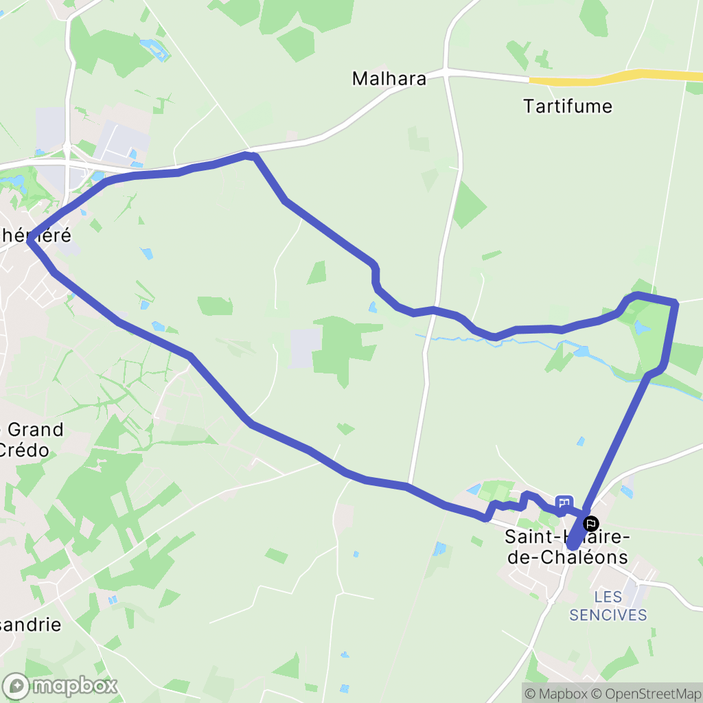 Saint-Hilaire-de-Chaléons : carte du parcours de randonnée - France