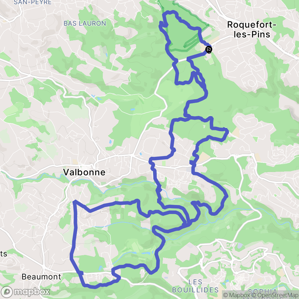 Roquefort-les-Pins : carte du parcours de randonnée - France