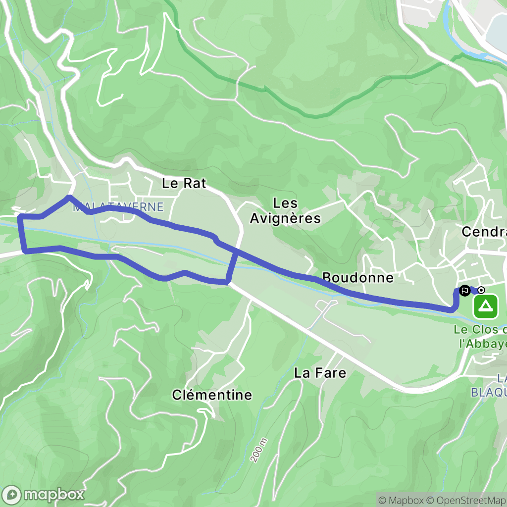 Cendras : carte du parcours de randonnée - France