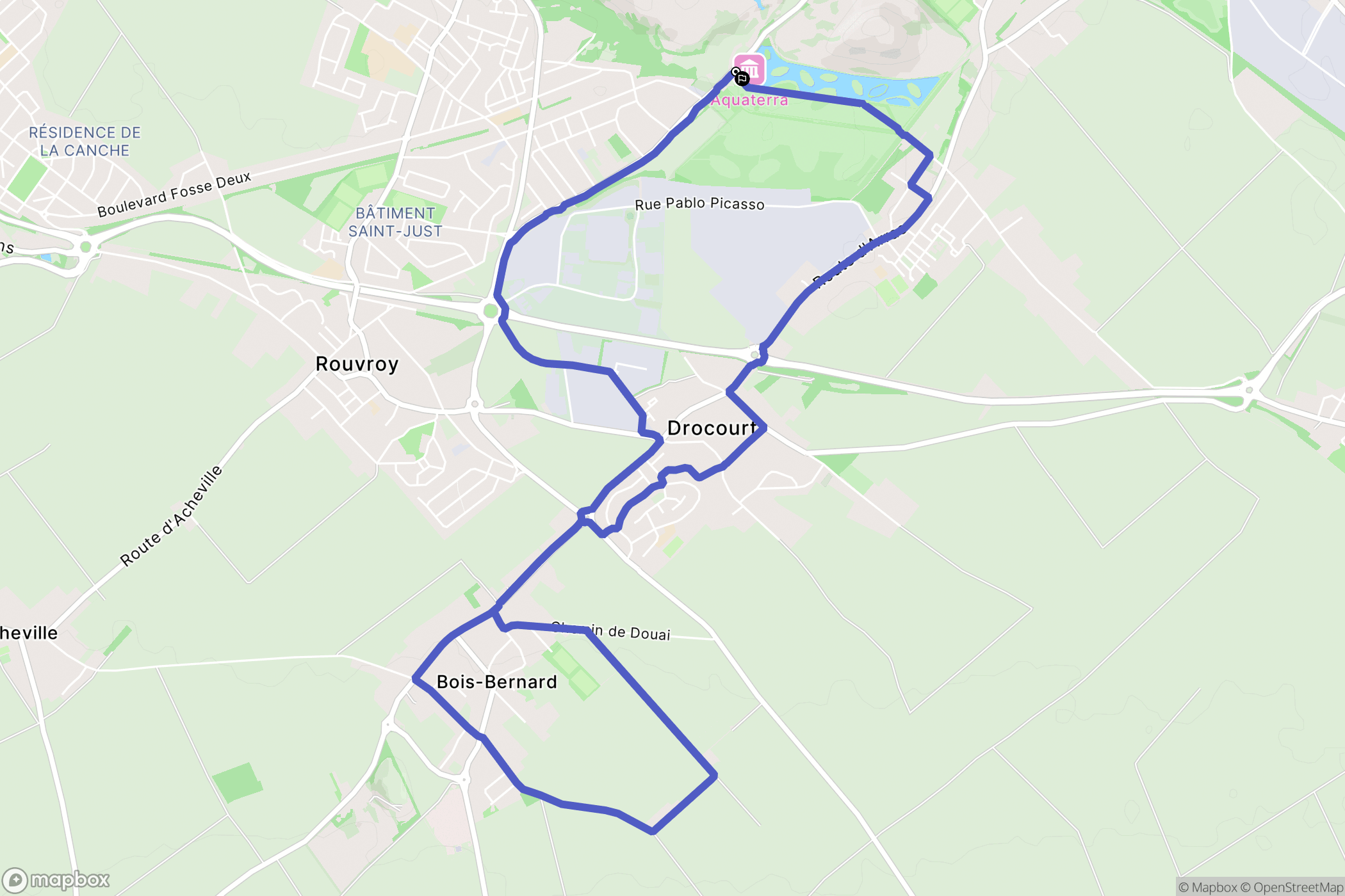 Hénin-Beaumont : carte du parcours de randonnée - France