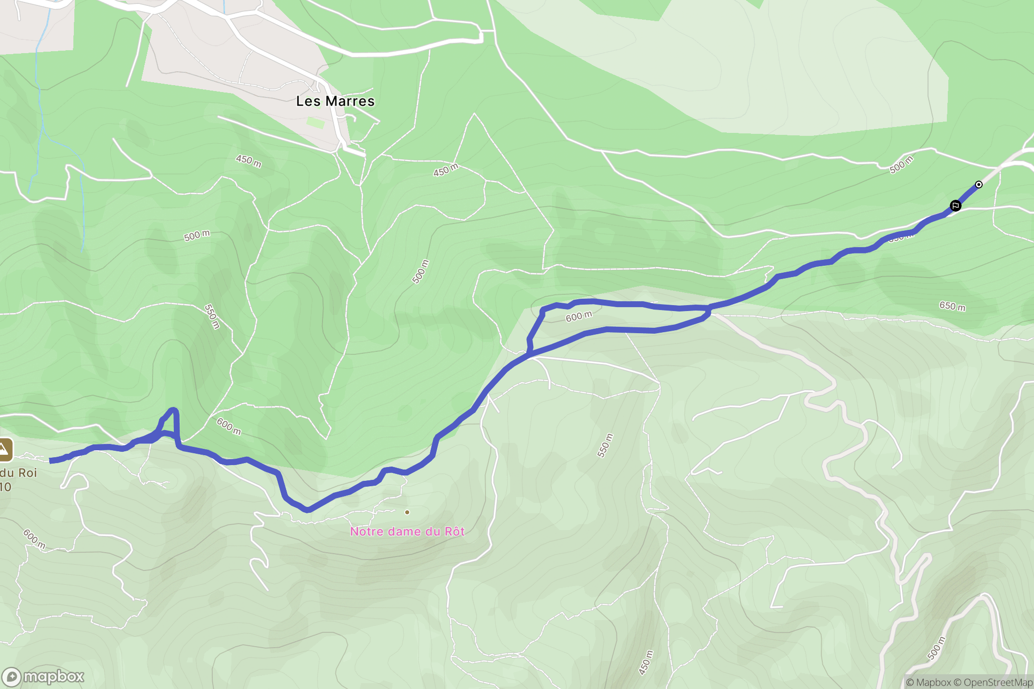 Mimet : carte du parcours de randonnée - France