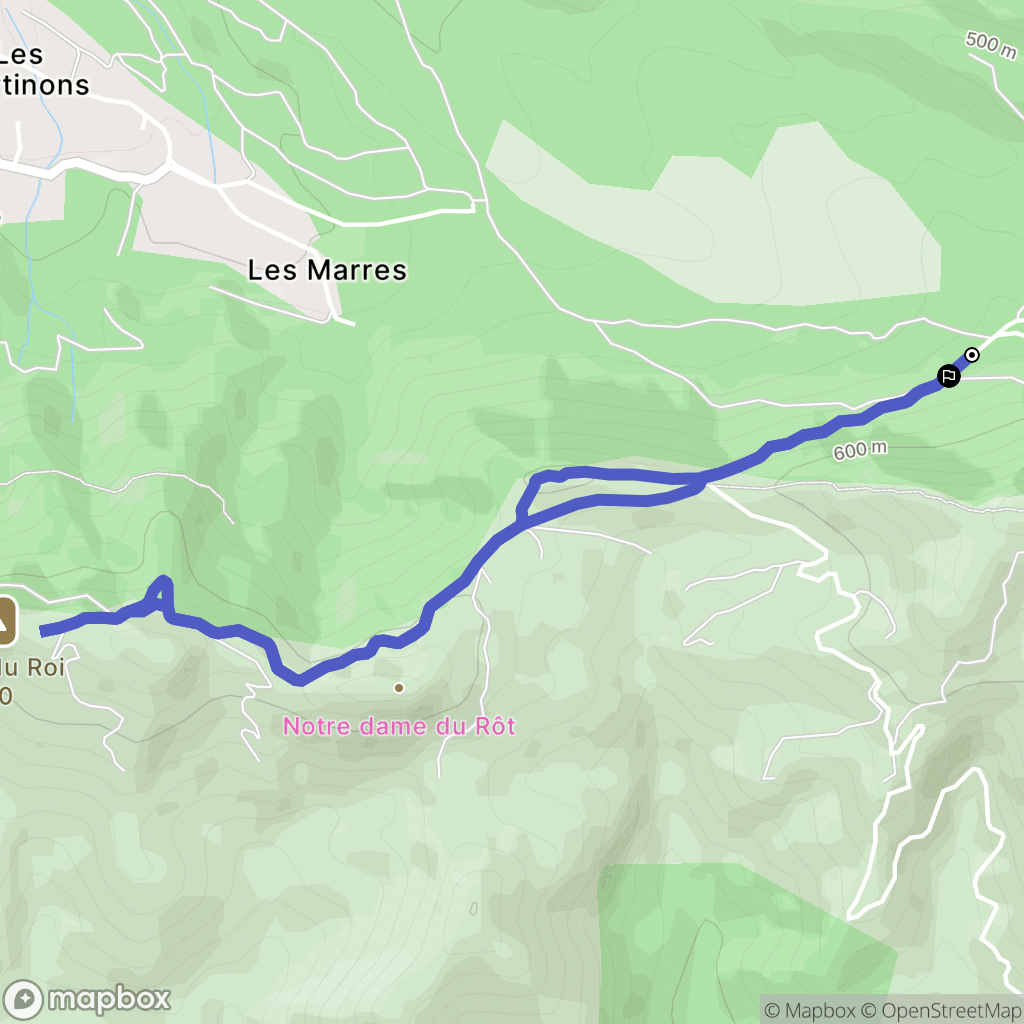Mimet : carte du parcours de randonnée - France