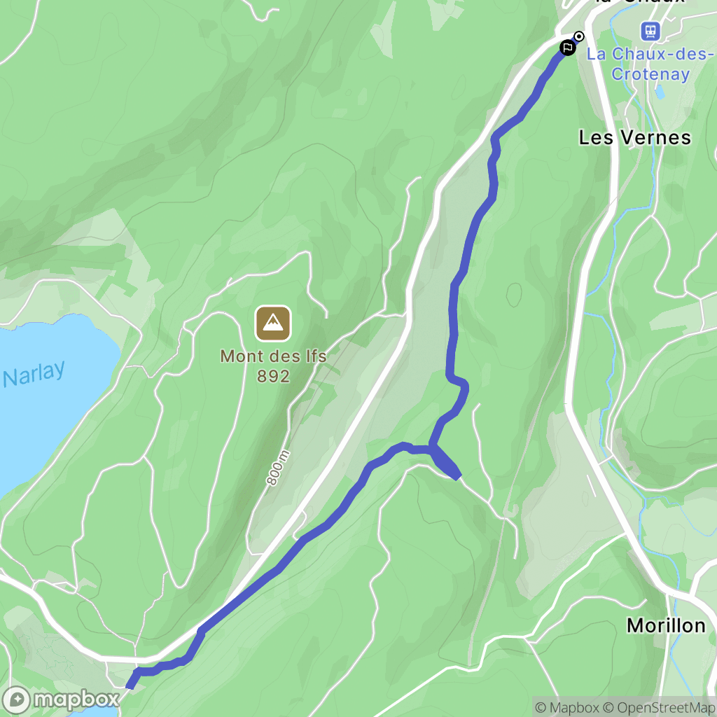 Chaux-des-Crotenay : carte du parcours de randonnée - France