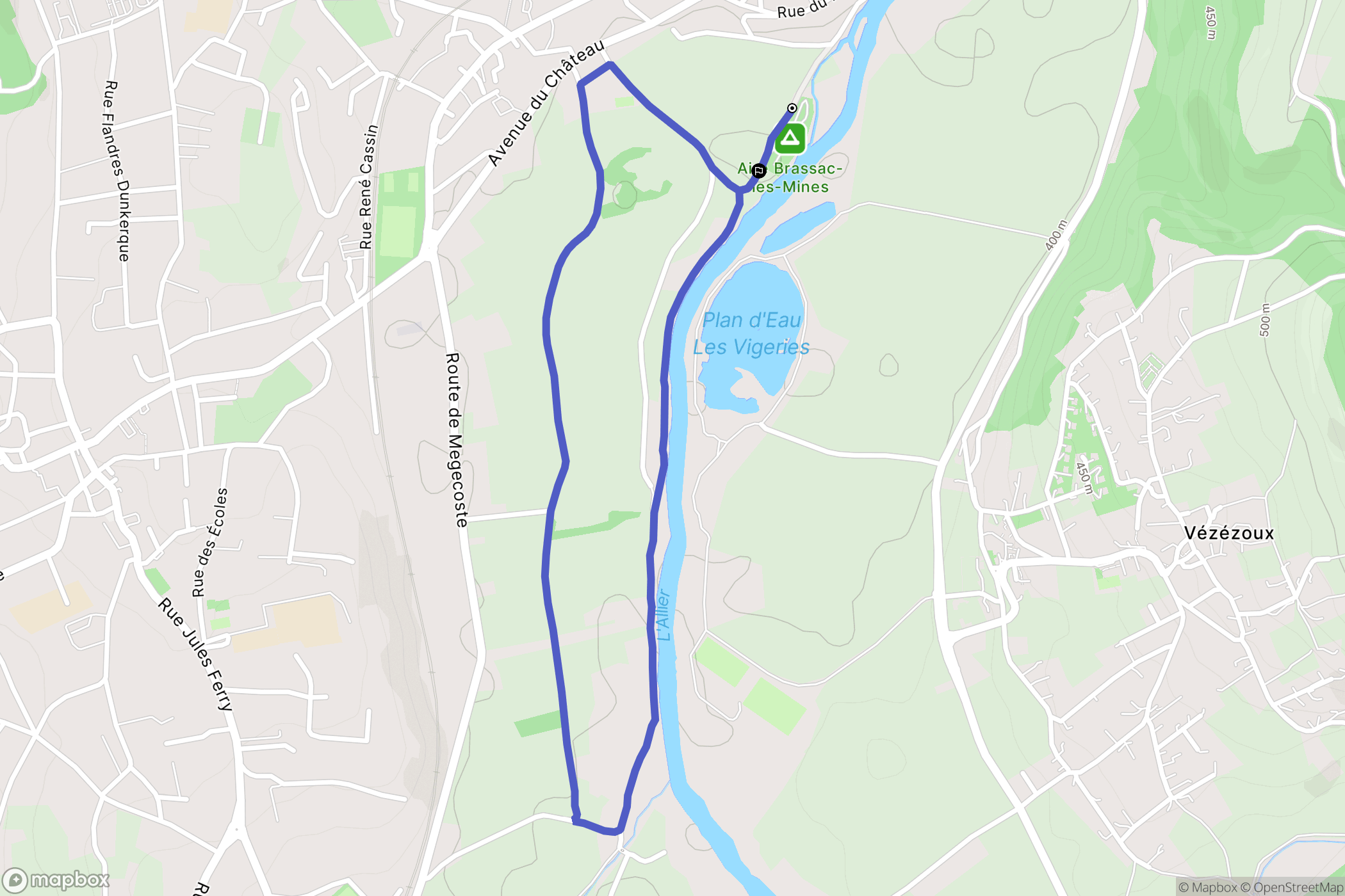 Brassac-les-Mines : carte du parcours de randonnée - France