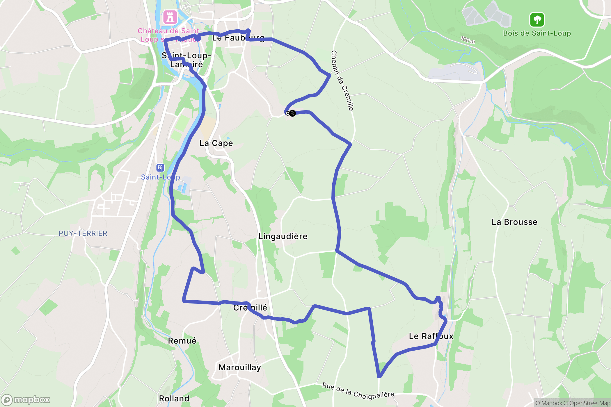 Saint-Loup-Lamairé : carte du parcours de randonnée - France