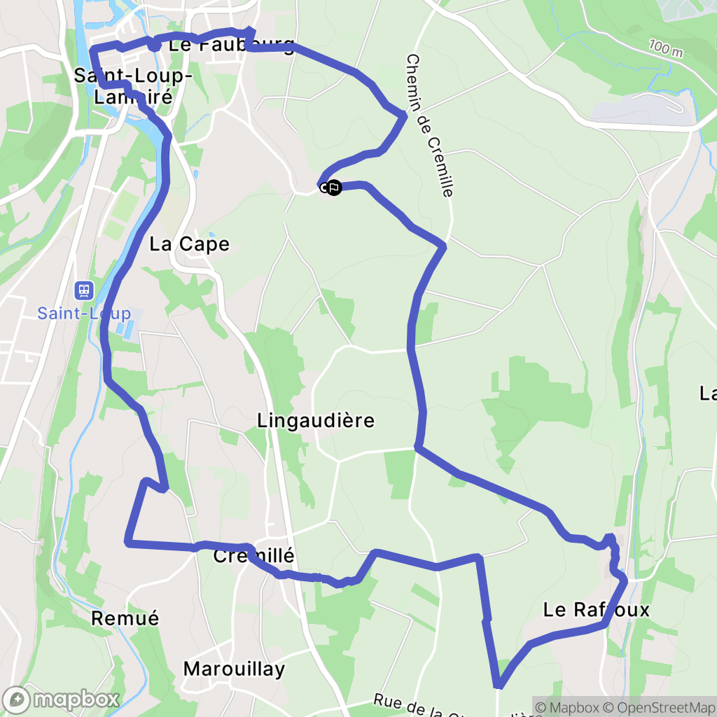 Saint-Loup-Lamairé : carte du parcours de randonnée - France