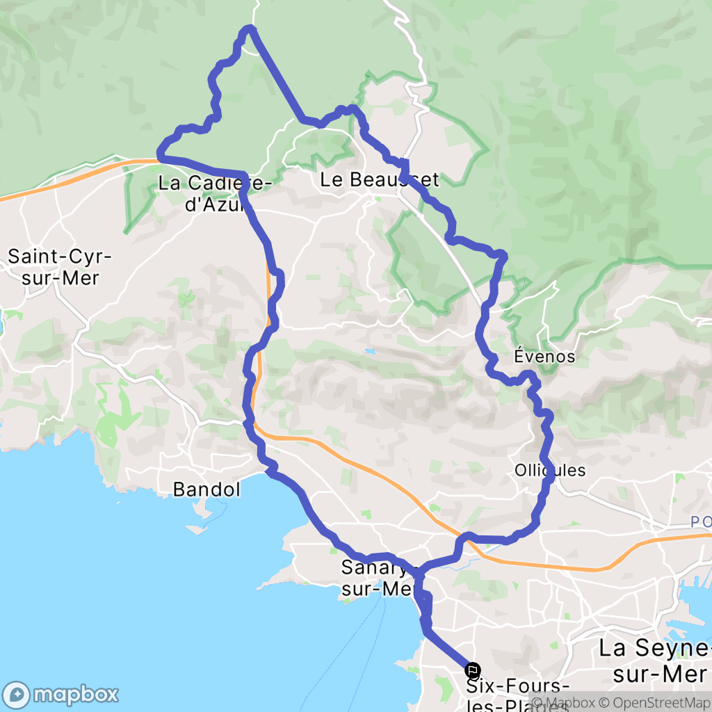 Six-Fours-les-Plages : carte du parcours de randonnée - France