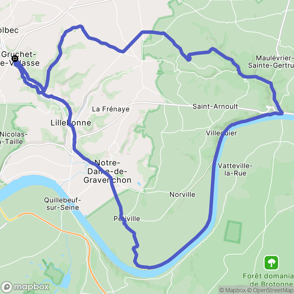 Gruchet-le-Valasse : carte du parcours de randonnée - France
