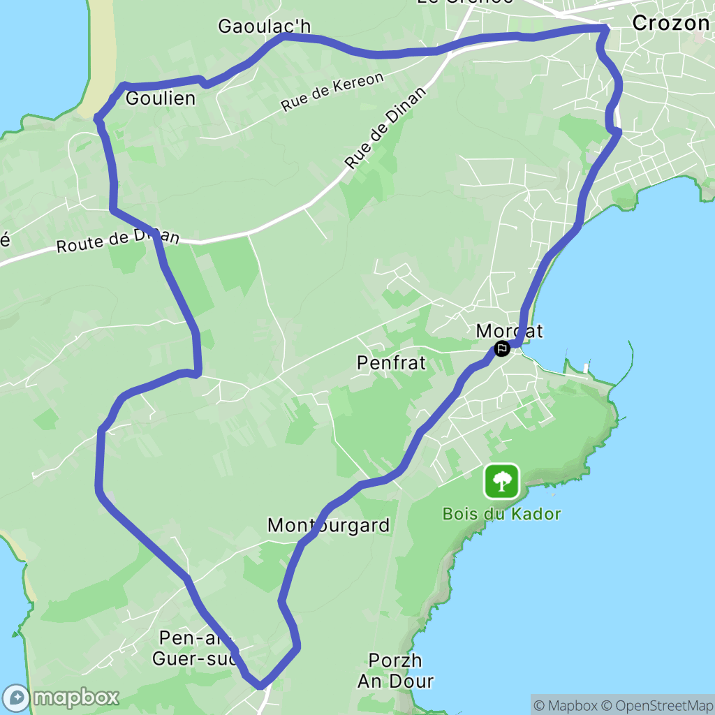 Crozon : carte du parcours de randonnée - France