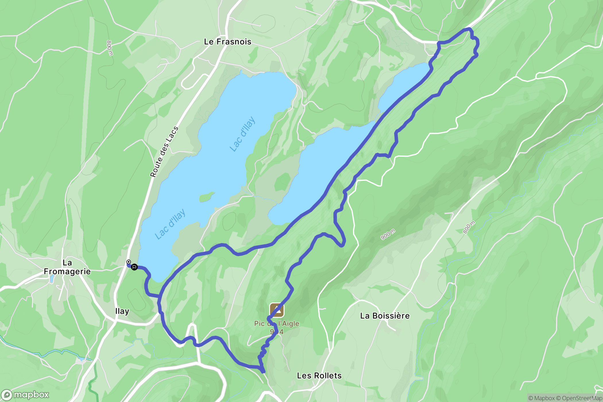 La Chaux-du-Dombief : carte du parcours de randonnée - France