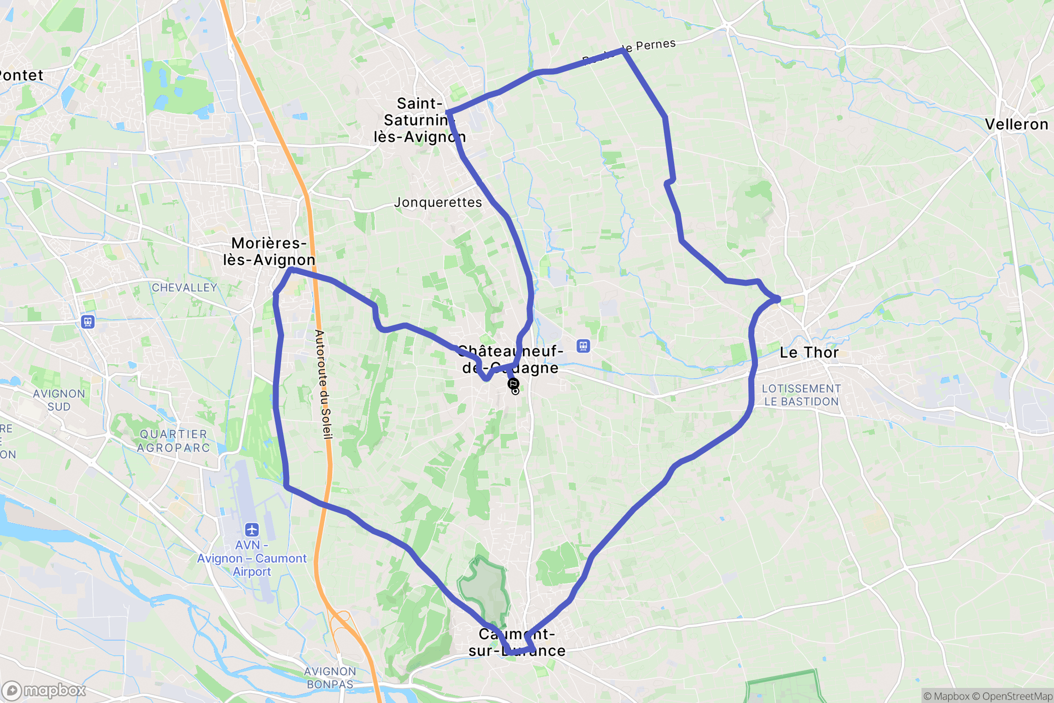 Châteauneuf-de-Gadagne : carte du parcours de randonnée - France