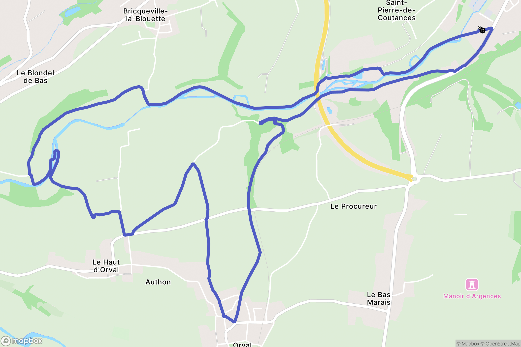 Saint-Pierre-de-Coutances : carte du parcours de randonnée - France
