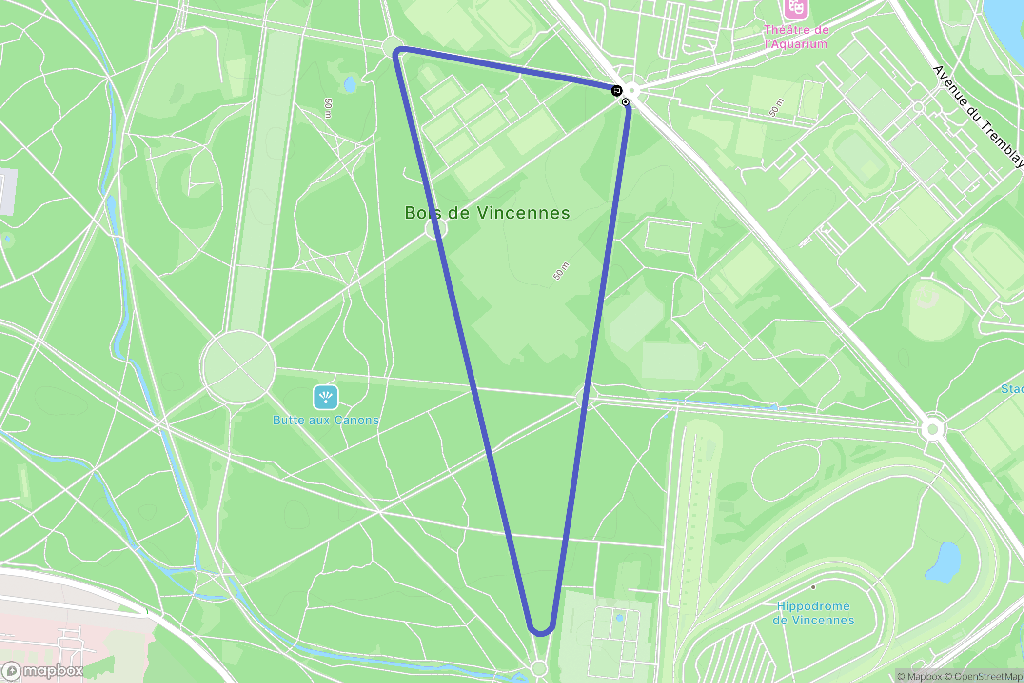 Paris : carte du parcours de randonnée - France
